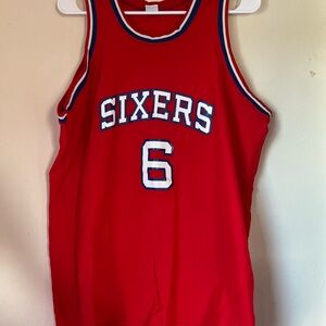 true vintage 80s julius irving philadelphia 76ers sandknit nba jersey xl